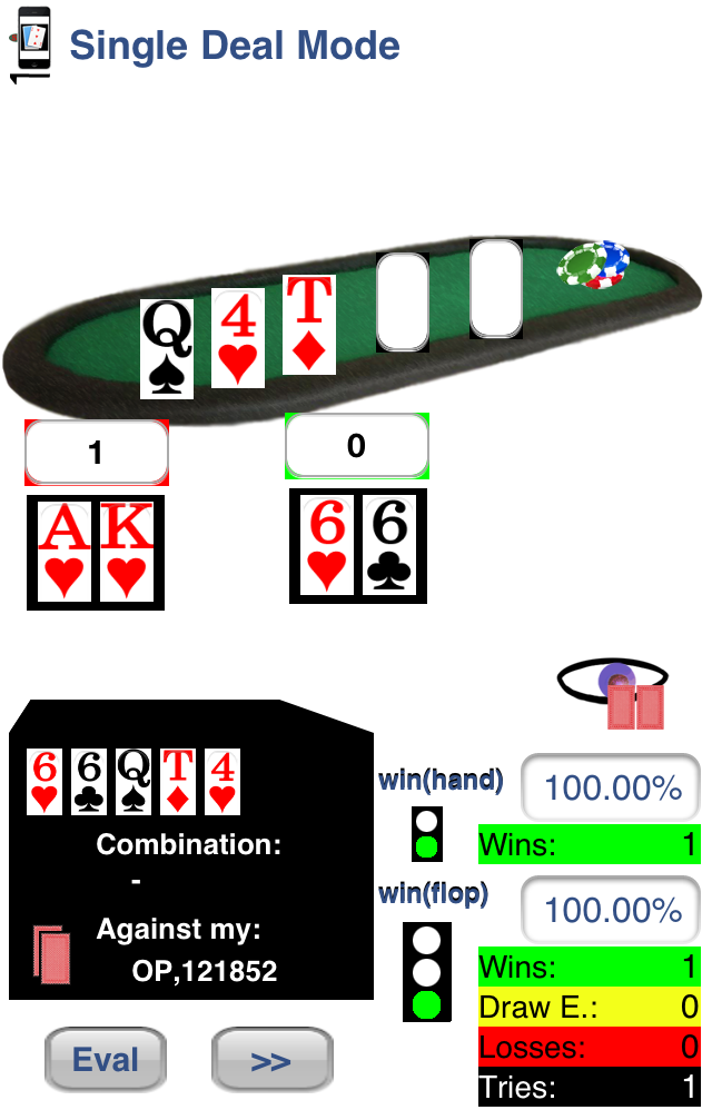 Visualization of first Flop: Qs, 4h, Td